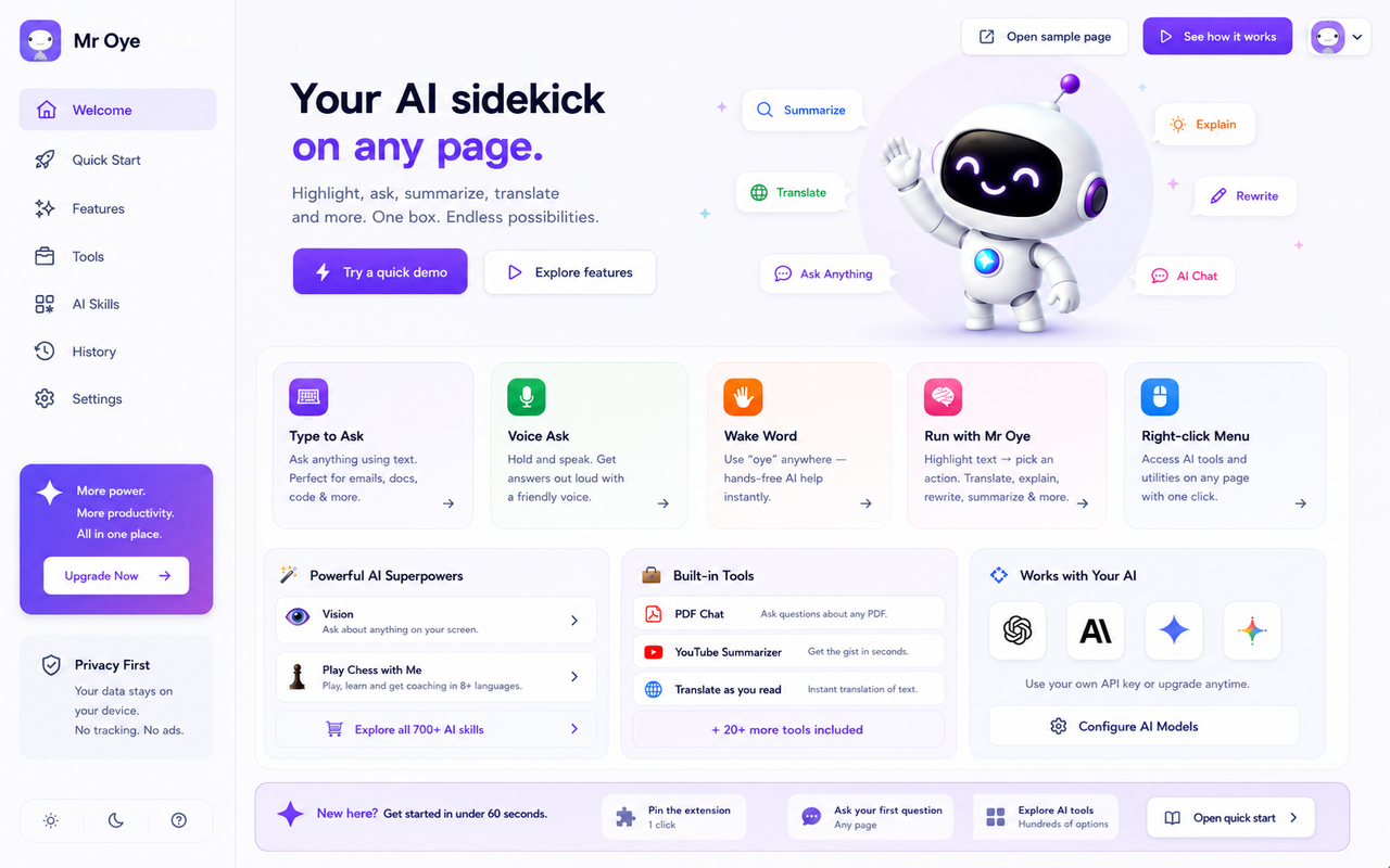 Mr Oye - Chrome Web Store